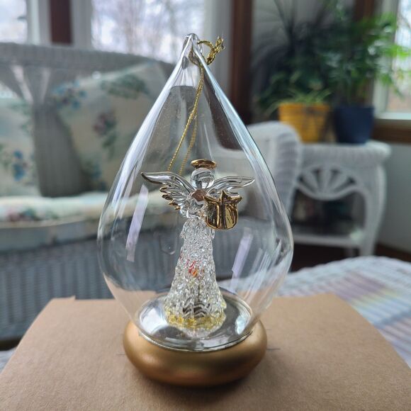 Vintage Avon Gift Collection 1999 Brilliant Spun Glass Angel Ornament Lovely - Picture 1 of 10
